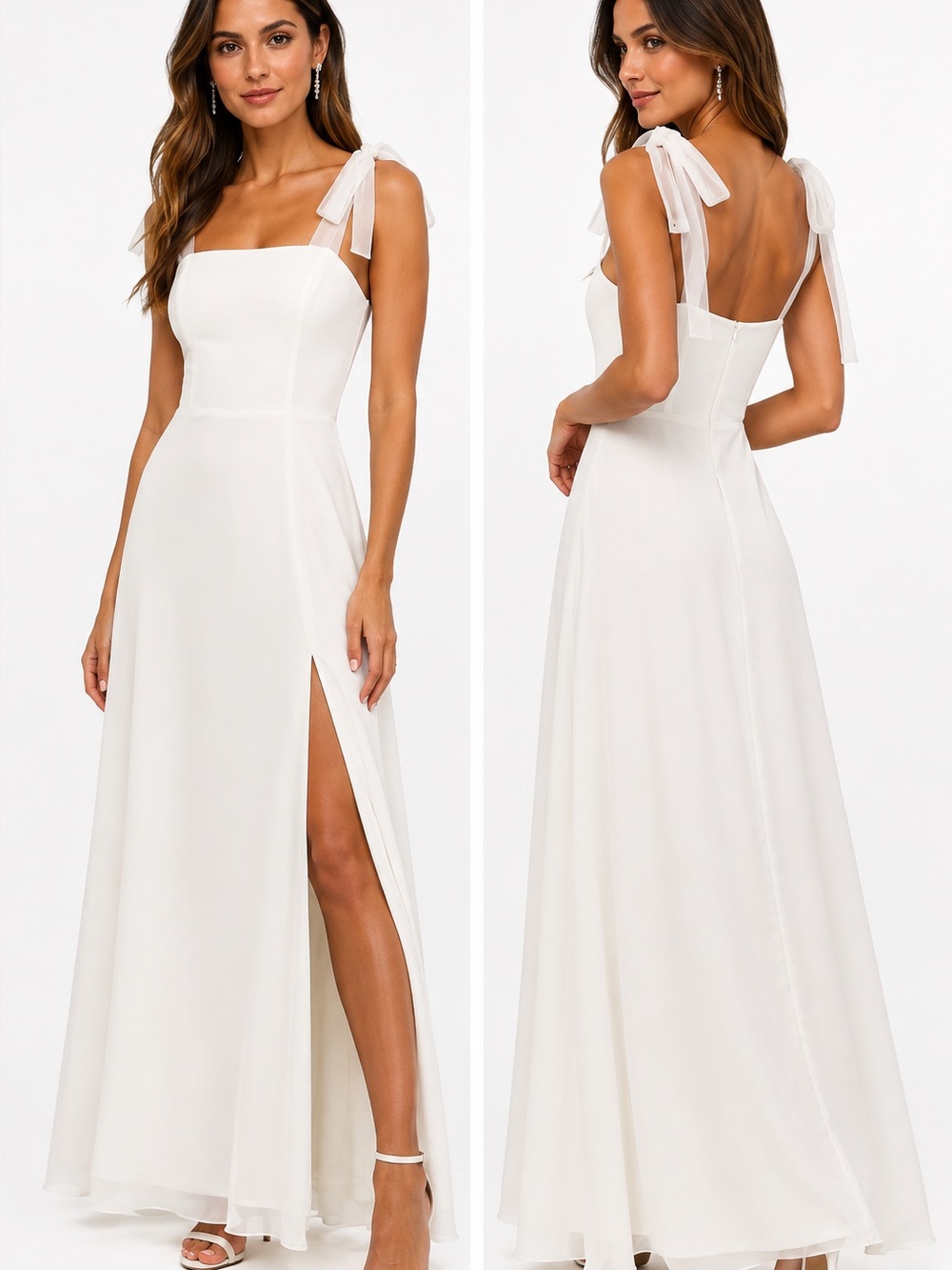 Lulus Radiant Romance White Tie Strap Maxi Dress Size XL NWT